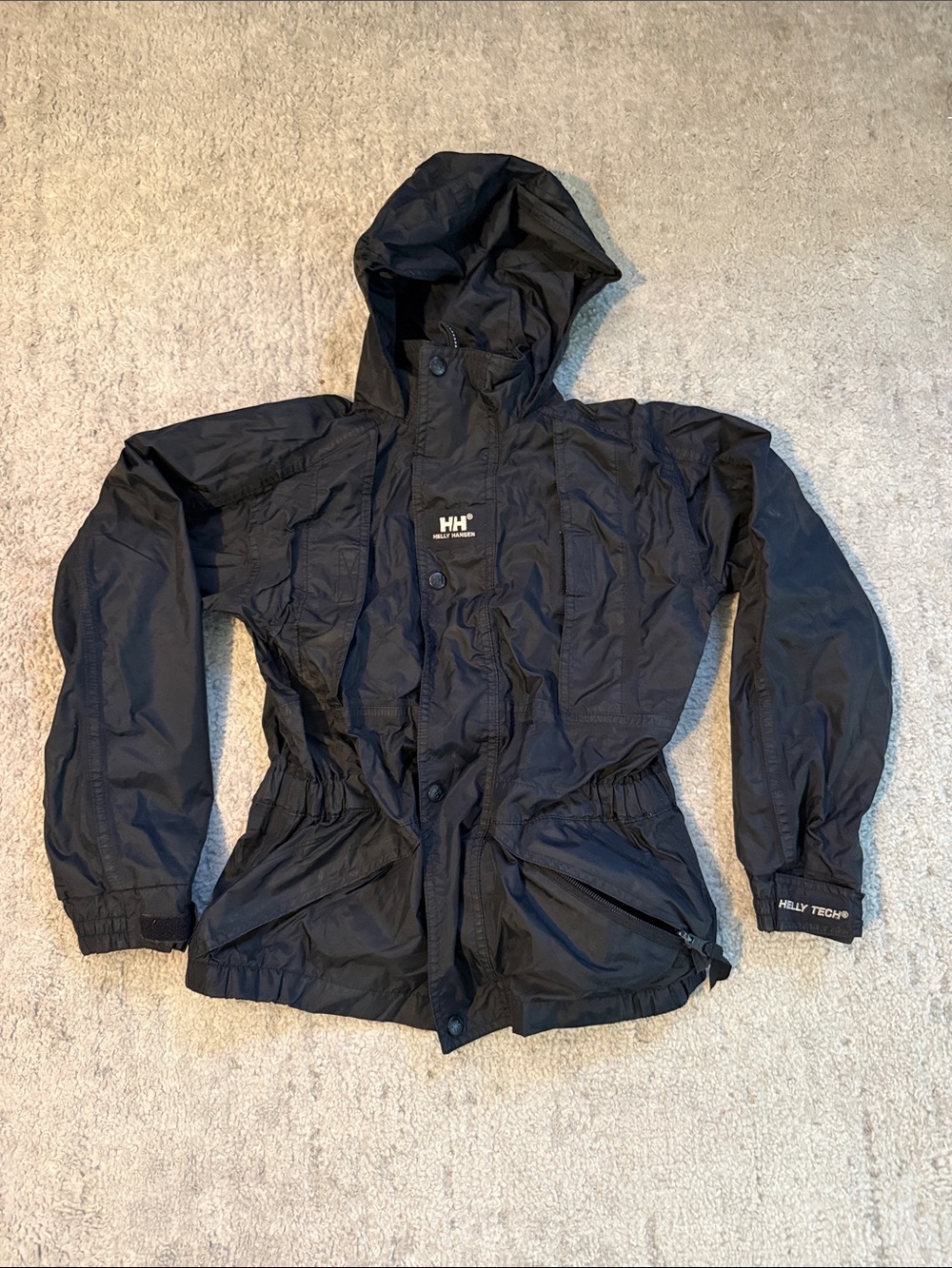 Helly Hansen Black Hooded Rain Jacket